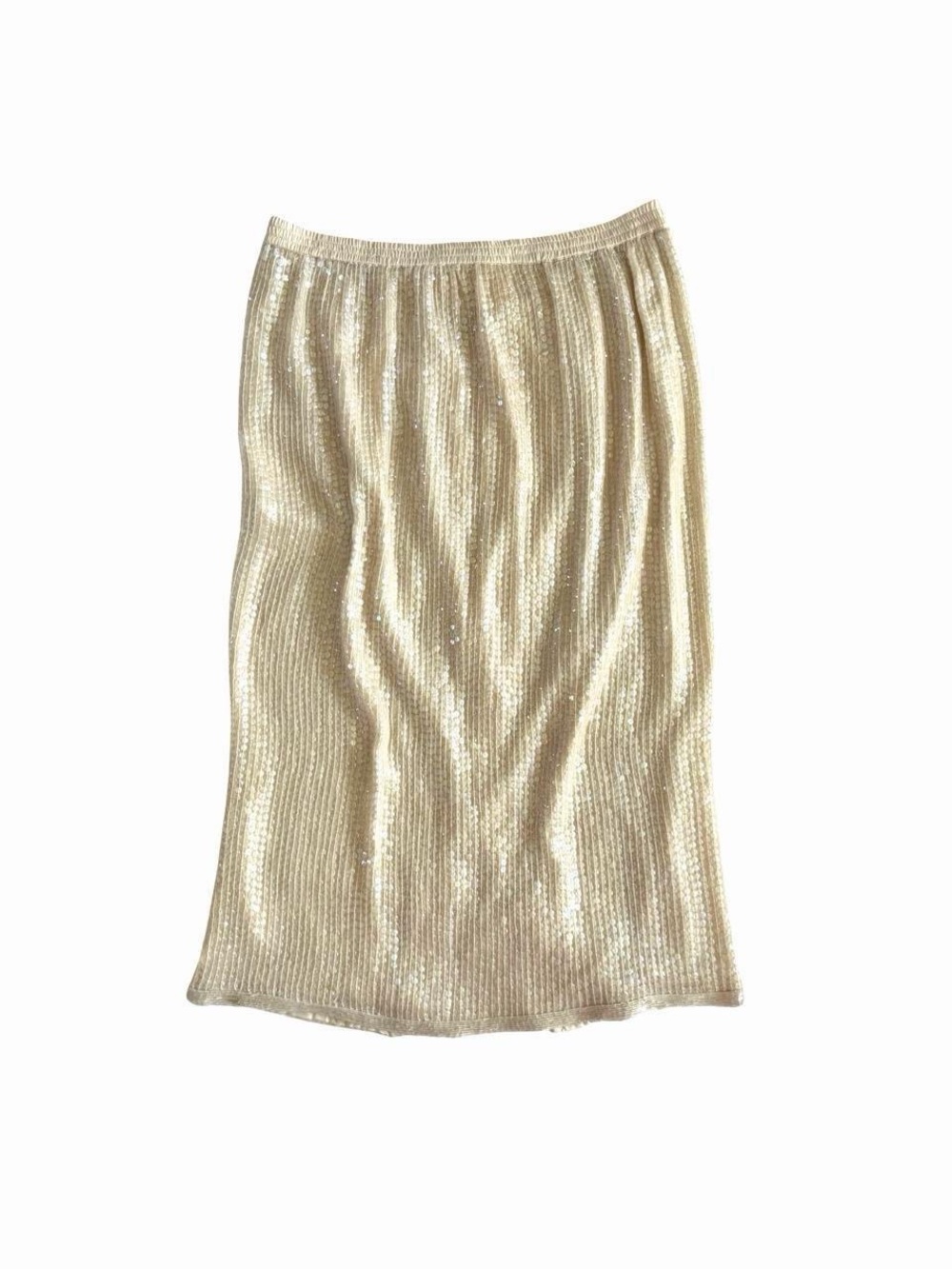 Vintage cream iridescent Sequin Midi Skirt - Women's